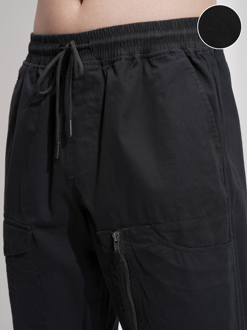 Highlander Men Black Straight Fit Solid Cargo - Black - Image 5