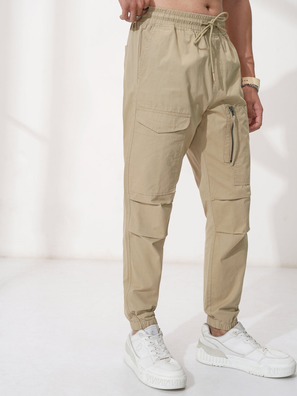 Highlander Men Brown Straight Fit Solid Joggers - Brown - Image 6