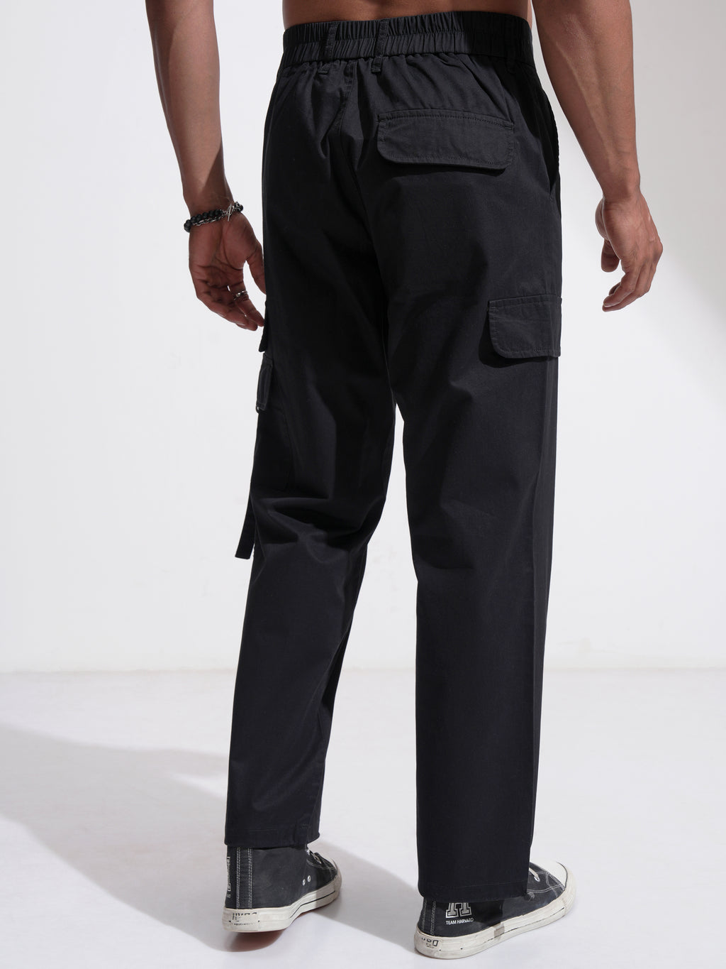 Highlander Men Black Straight Fit Solid Cargo - Black - Image 3