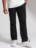Highlander Men Black Straight Fit Solid Casual Trouser - Black - Image 1