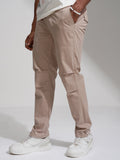 Highlander Men Rose Gold Straight Fit Solid Casual Trouser - Rose Gold - Image 1