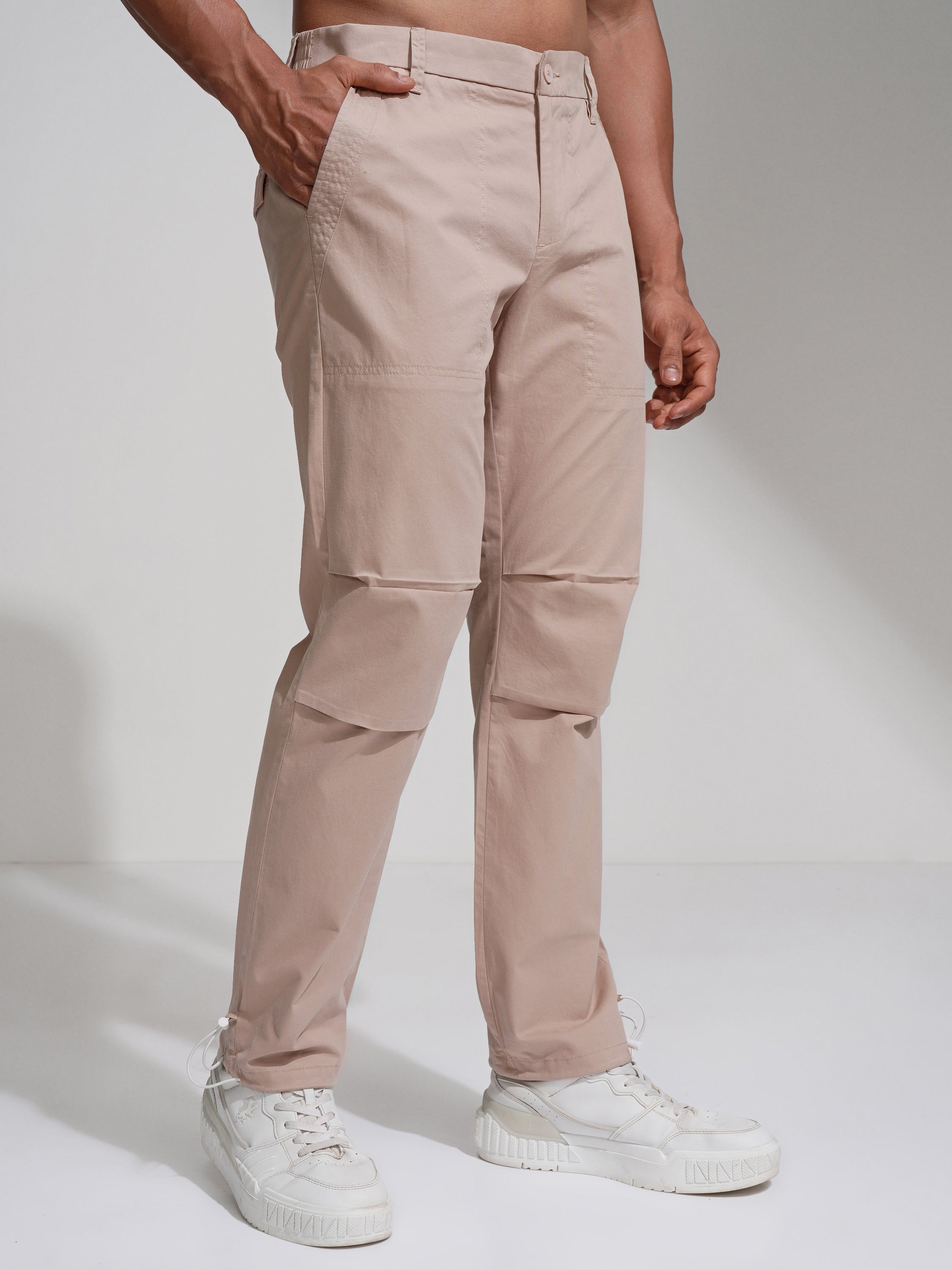 Highlander Men Rose Gold Straight Fit Solid Casual Trouser - Rose Gold - Image 6