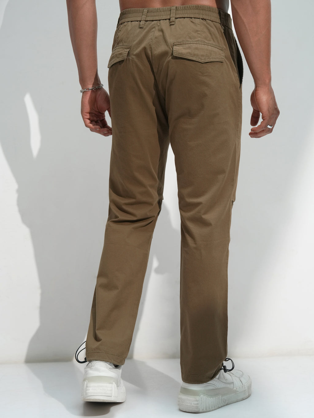 Highlander Men Brown Straight Fit Solid Casual Trouser - Brown - Image 3