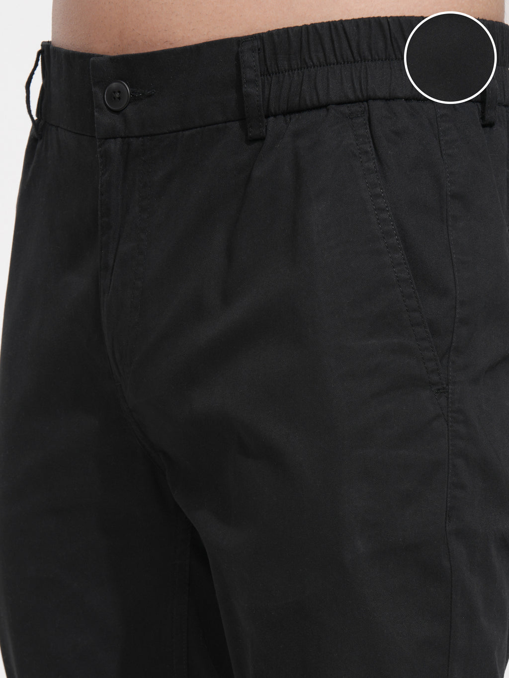 Highlander Men Black Slim Fit Solid Joggers - Black - Image 5