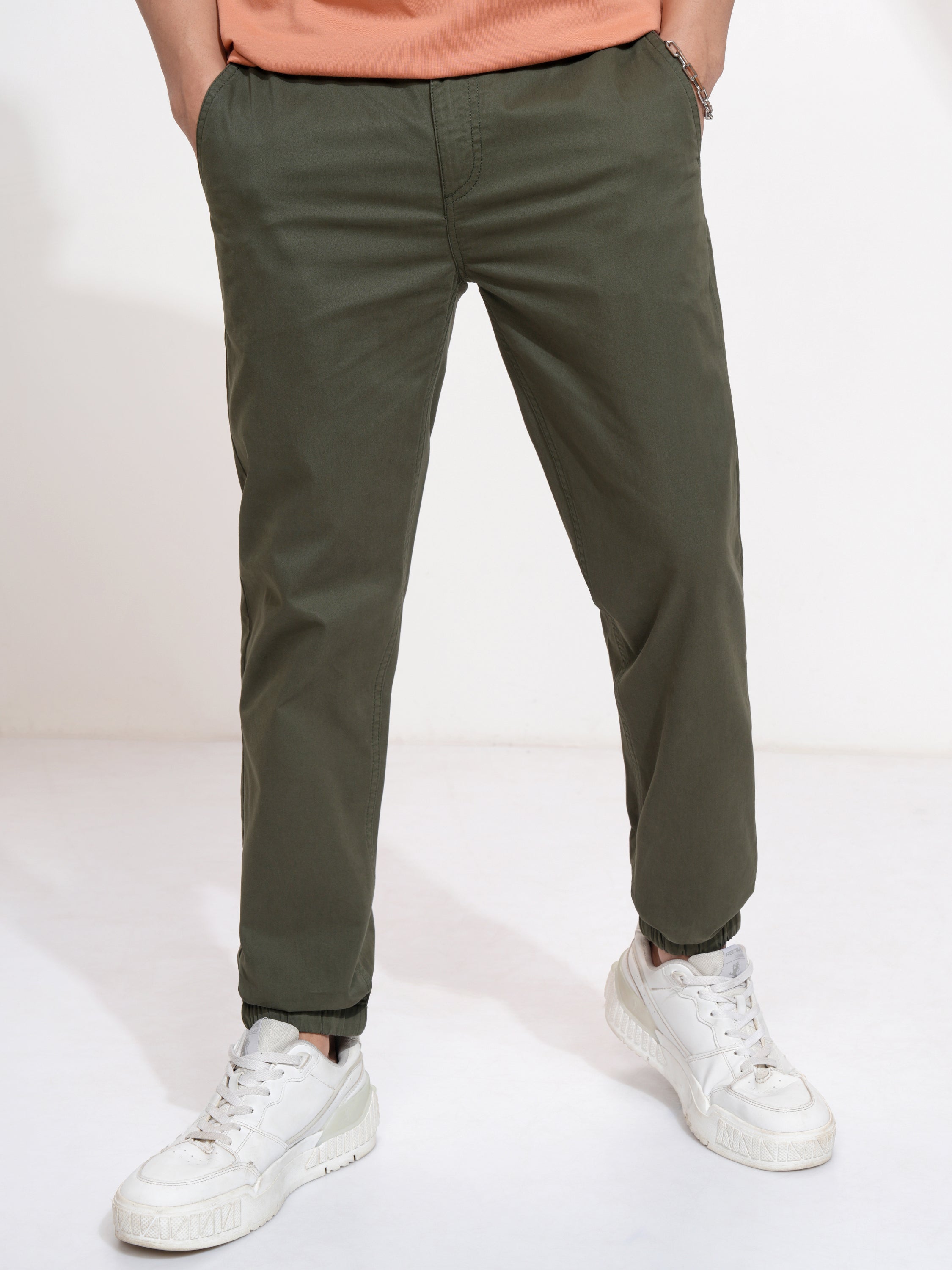 Highlander Men Grey Slim Fit Solid Joggers - Grey - Image 1