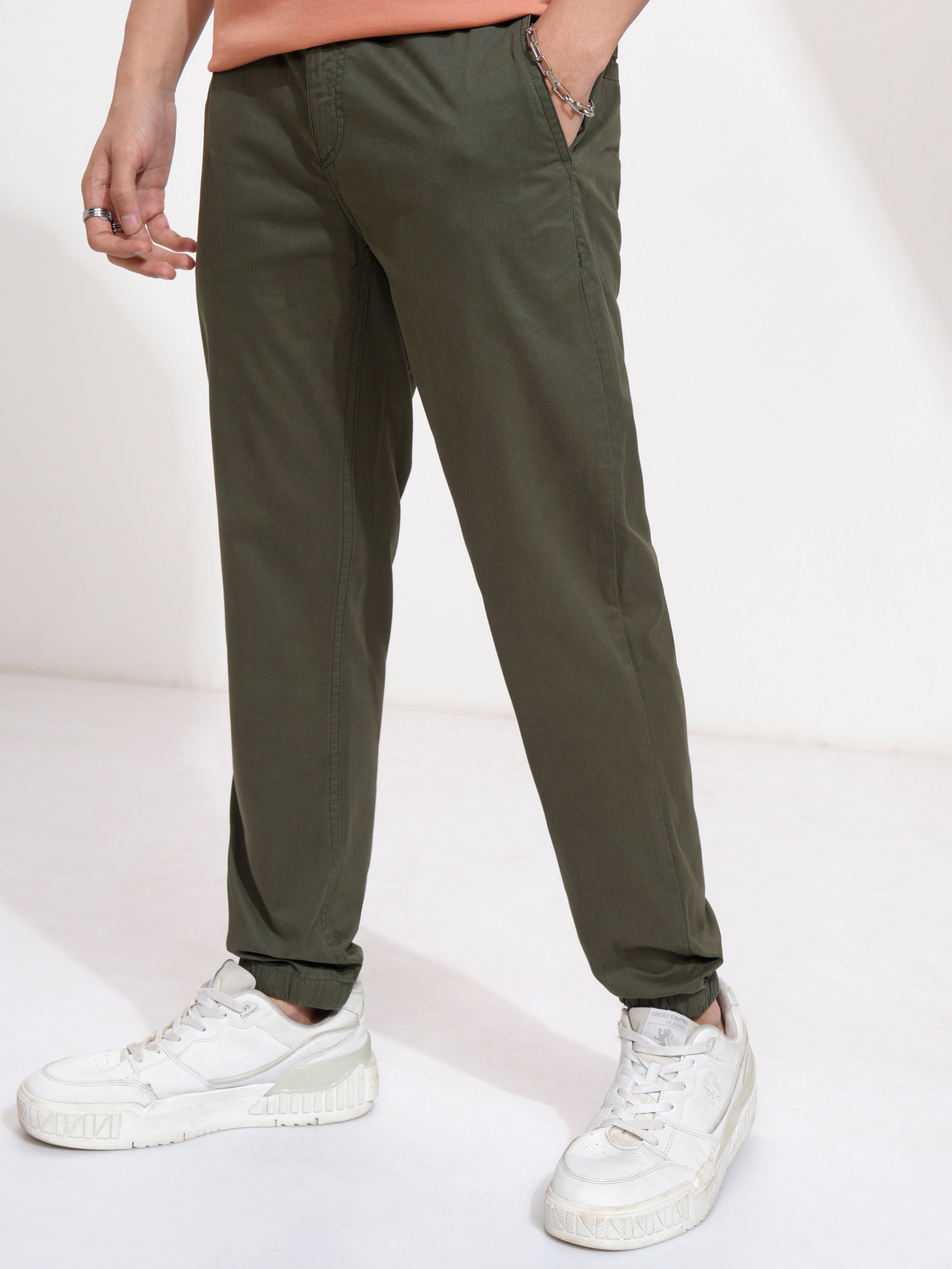 Highlander Men Grey Slim Fit Solid Joggers - Grey - Image 4