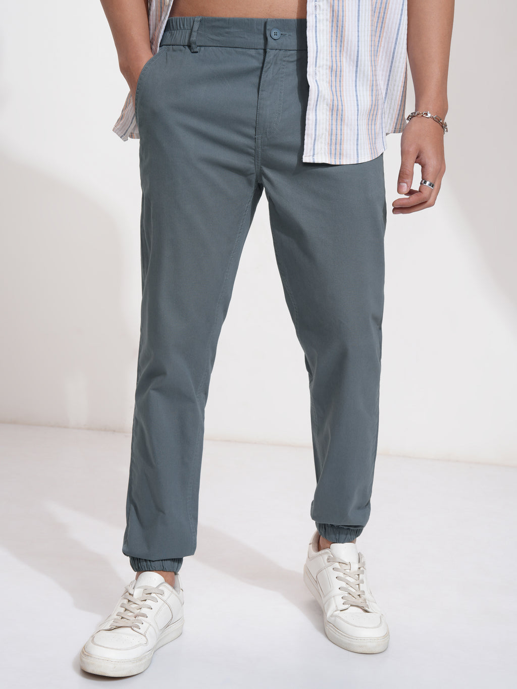Highlander Men Blue Slim Fit Solid Joggers - Blue - Image 1