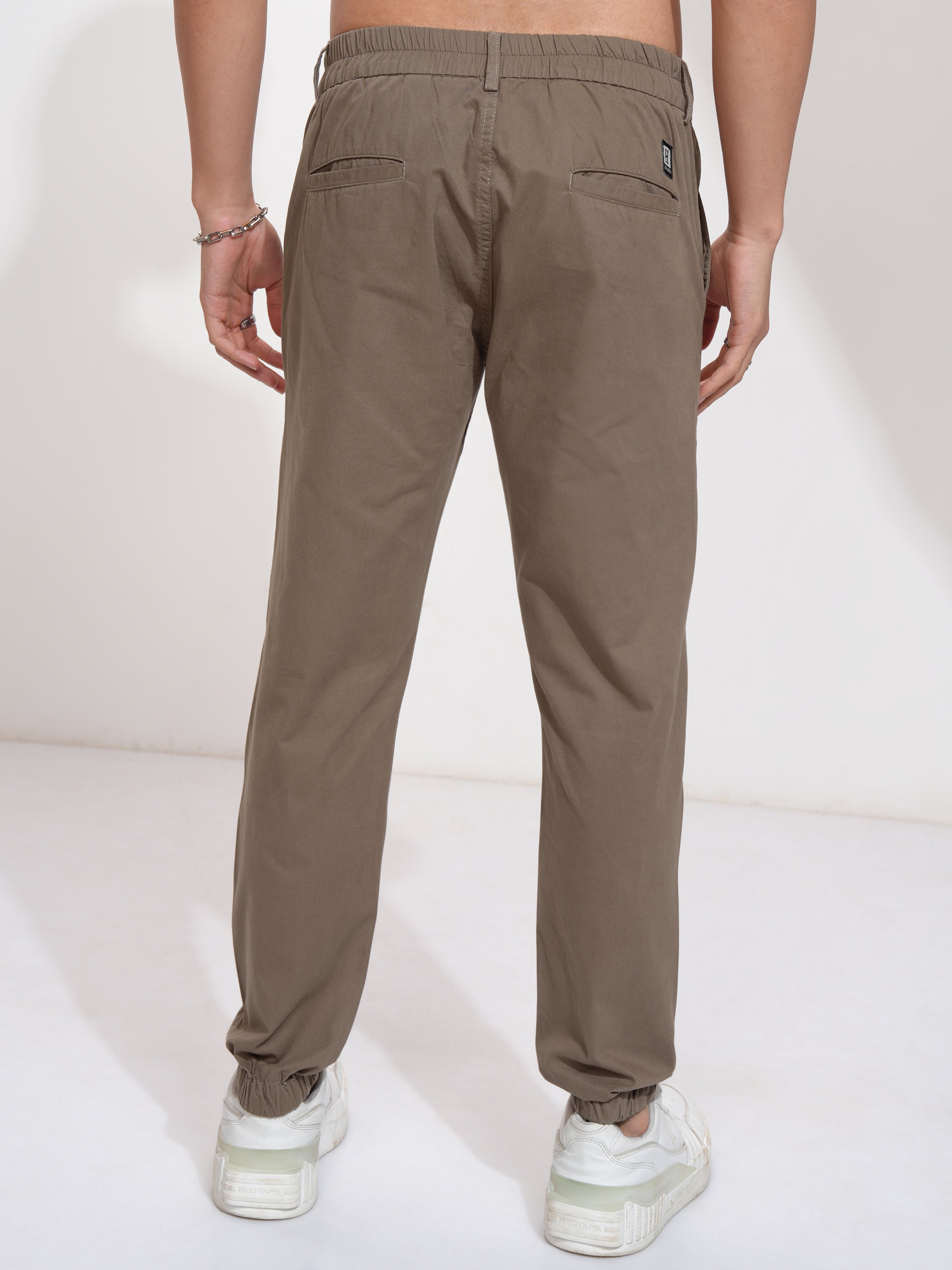 Highlander Men Brown Slim Fit Solid Joggers - Brown - Image 3