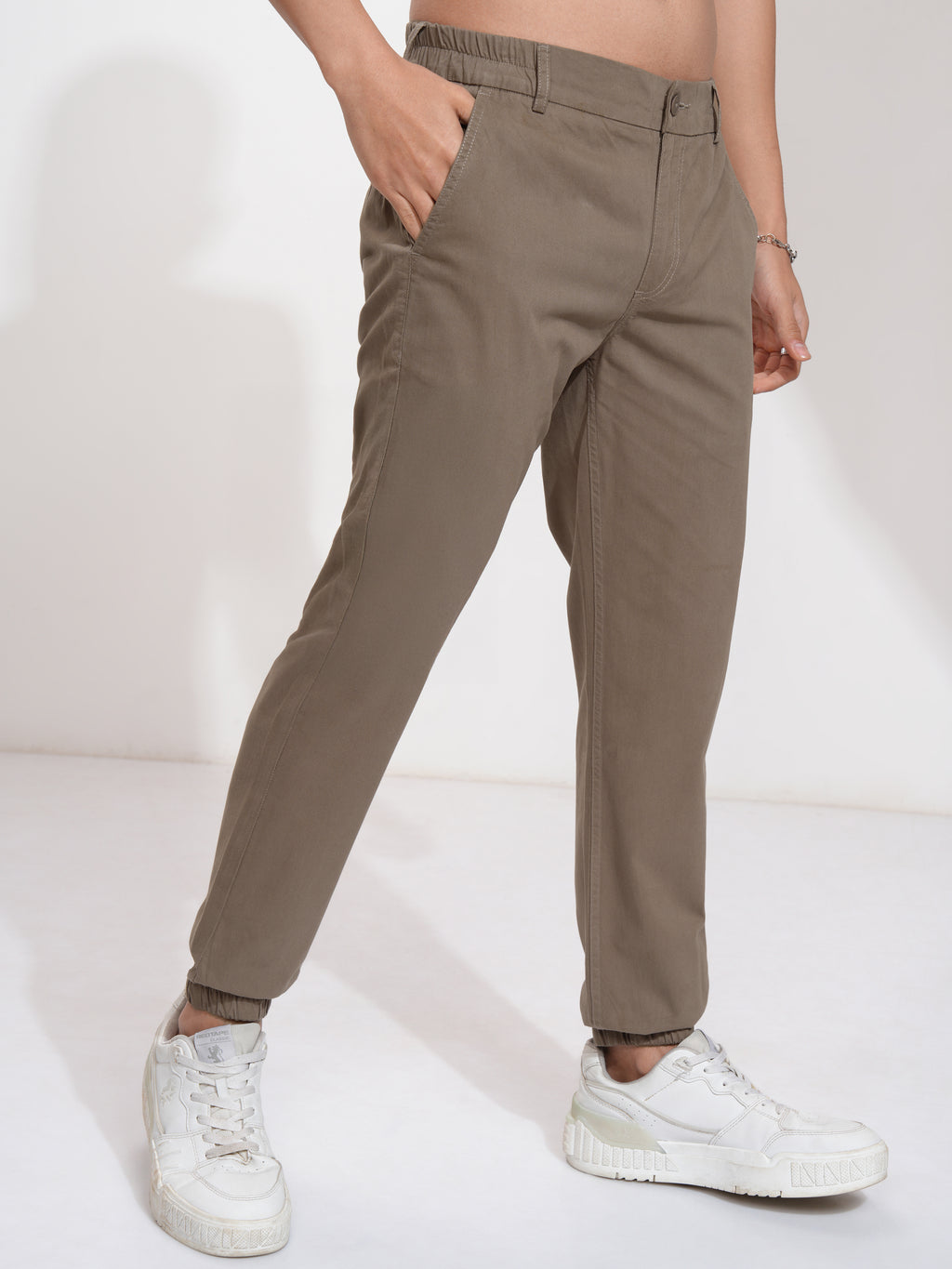 Highlander Men Brown Slim Fit Solid Joggers - Brown - Image 6