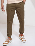 Highlander Men Brown Slim Fit Solid Joggers - Brown - Image 1