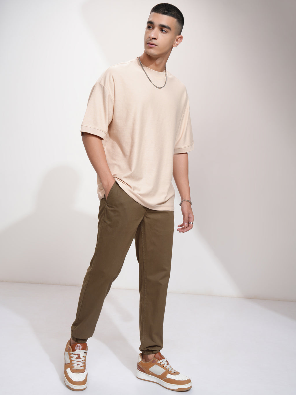 Highlander Men Brown Slim Fit Solid Joggers - Brown - Image 2