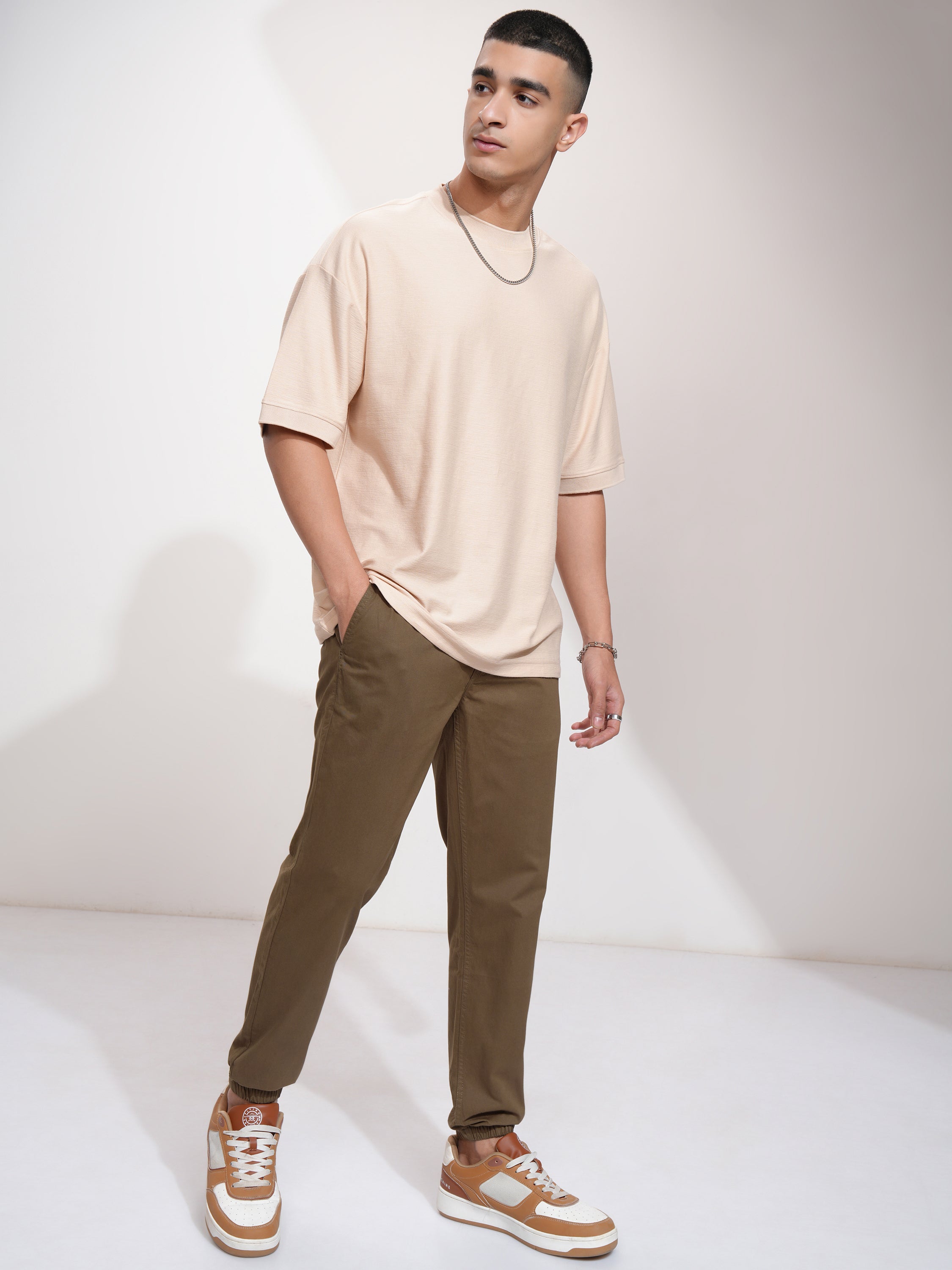 Highlander Men Brown Slim Fit Solid Joggers - Brown - Image 2