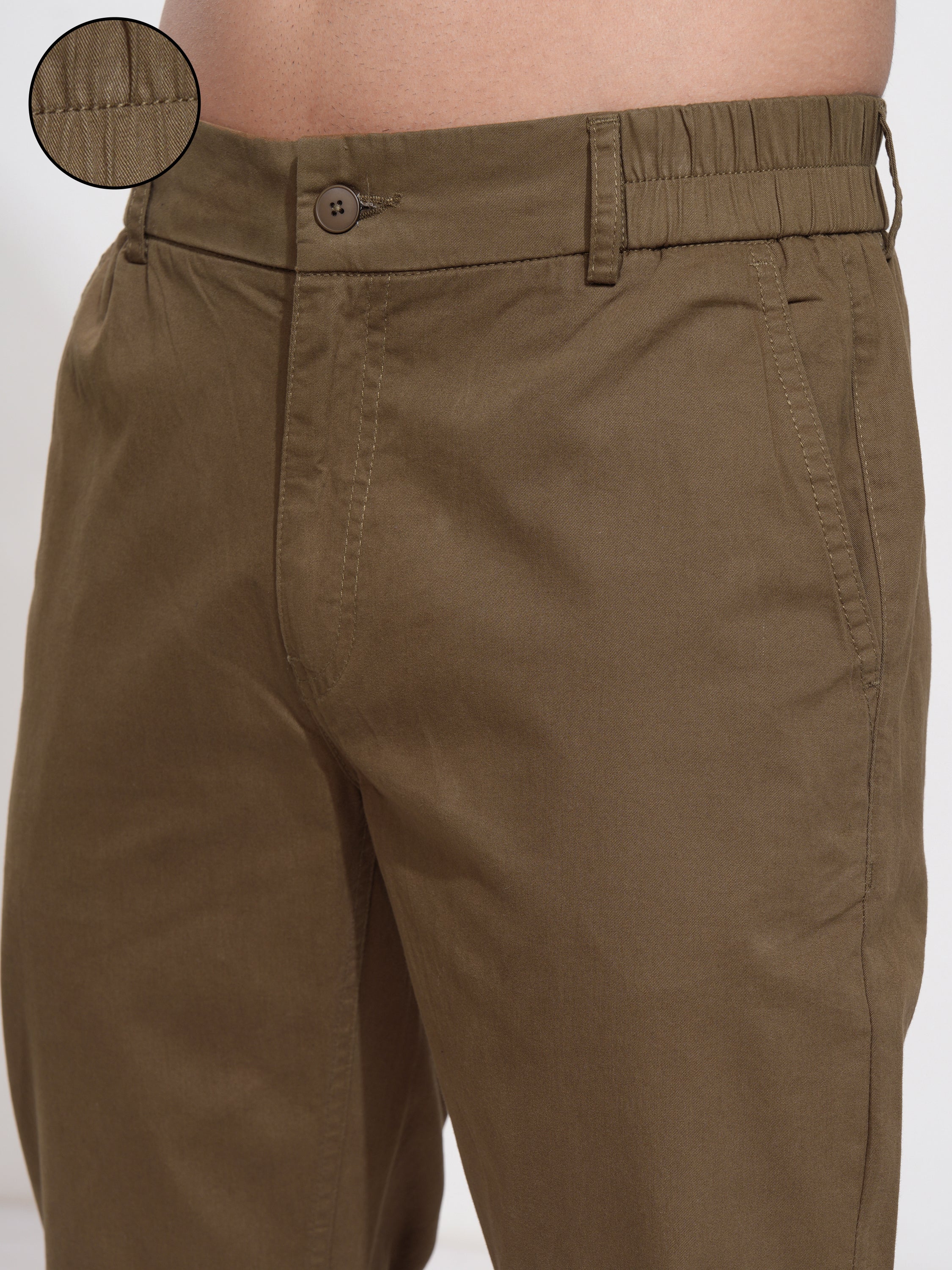 Highlander Men Brown Slim Fit Solid Joggers - Brown - Image 5