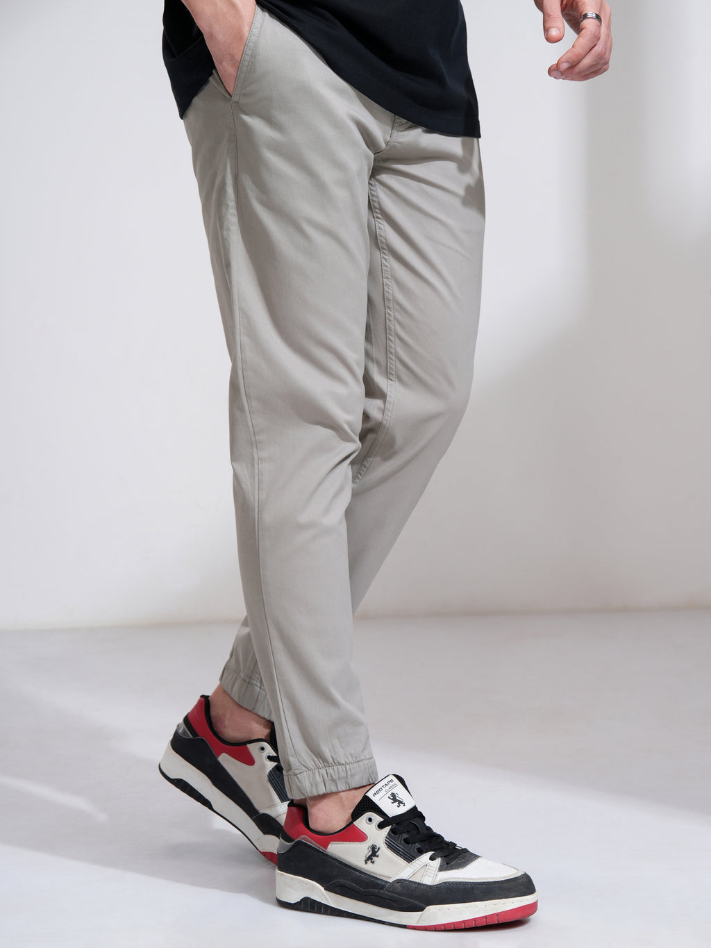 Highlander Men Grey Slim Fit Solid Joggers - Grey - Image 6