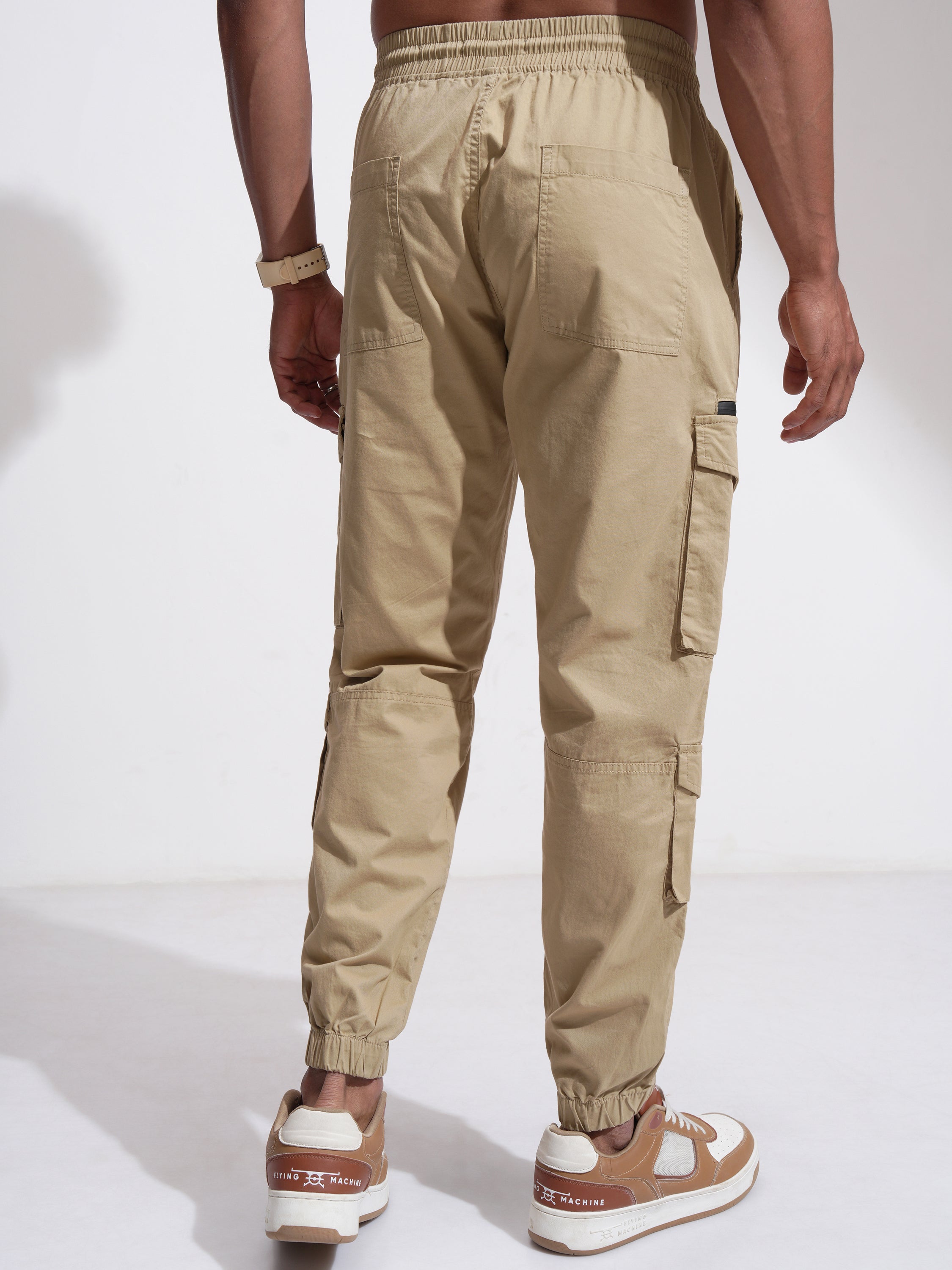 Highlander Men Brown Relaxed Fit Solid Cargo - Brown - Image 3
