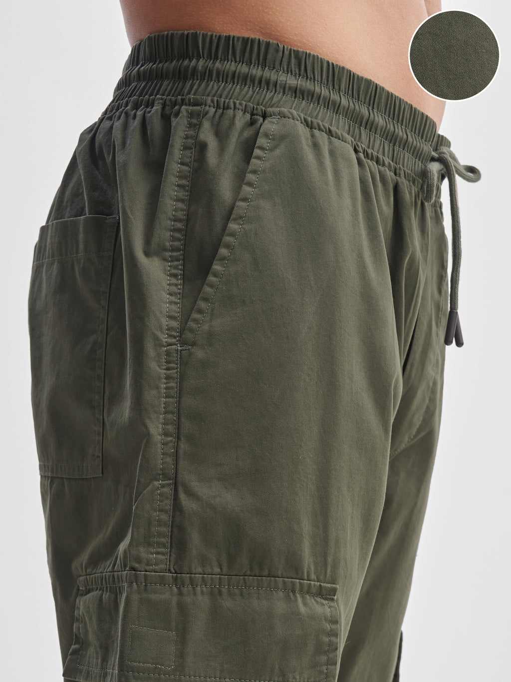 Highlander Men Olive Relaxed Fit Printed Cargo - Olive - Image 5