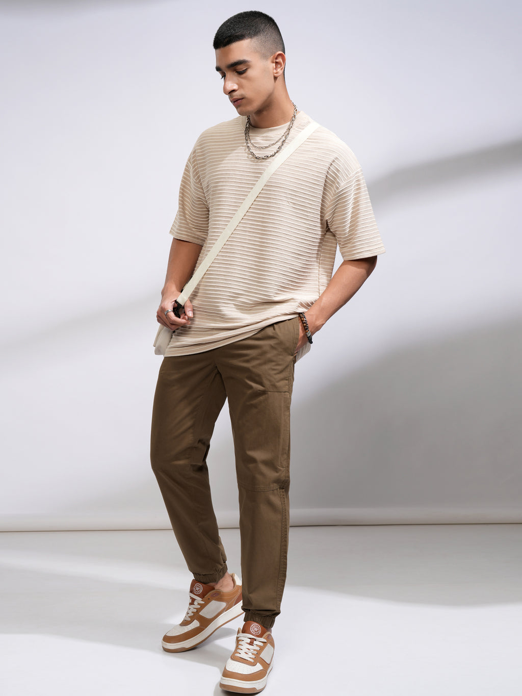 Highlander Men Brown Relaxed Fit Solid Joggers - Brown - Image 2