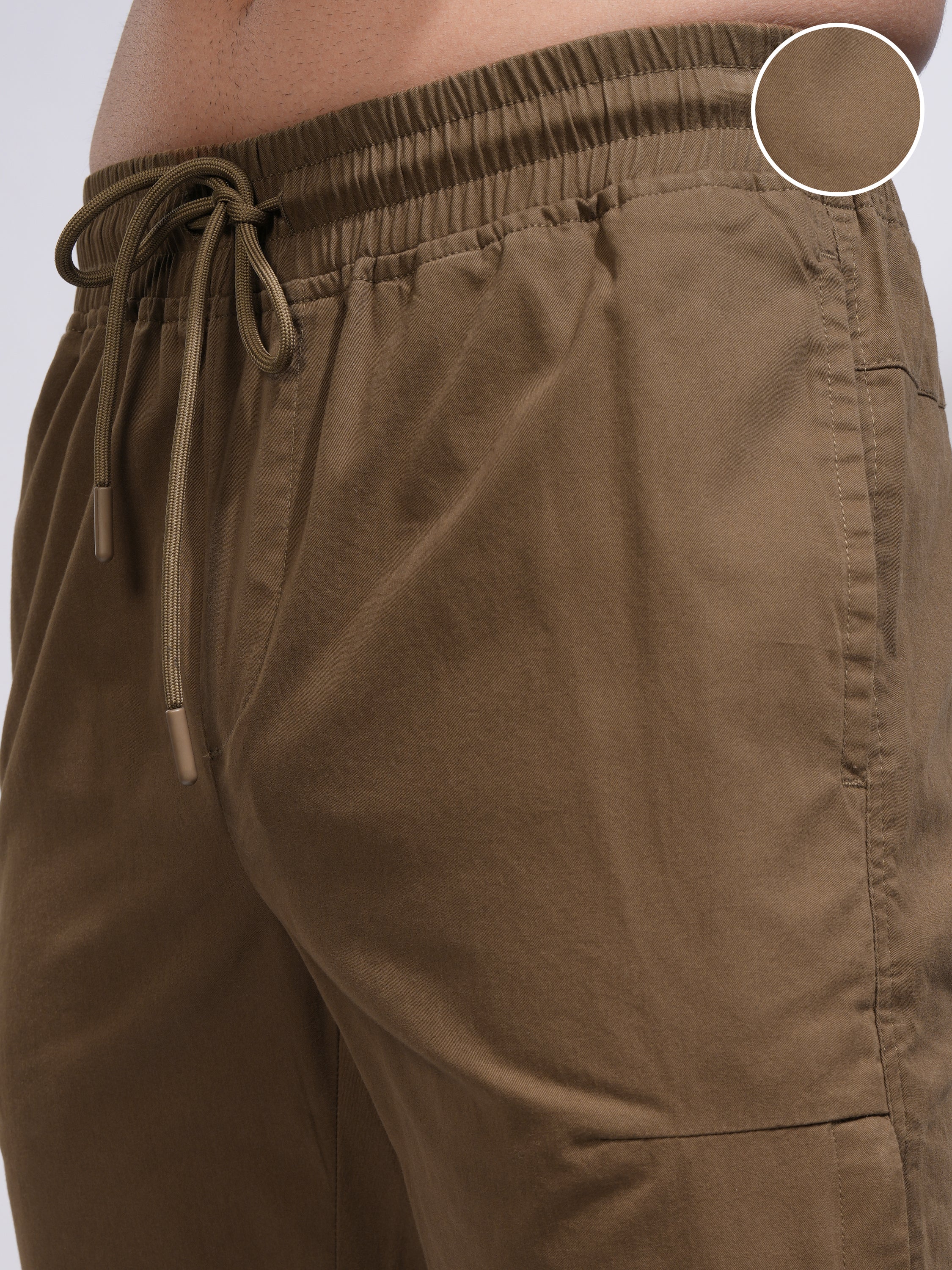Highlander Men Brown Relaxed Fit Solid Joggers - Brown - Image 5