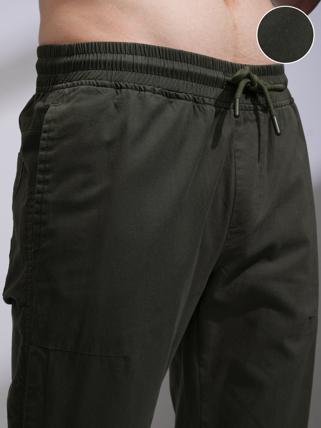 Highlander Men Green Slim Fit Solid Joggers - Green - Image 5