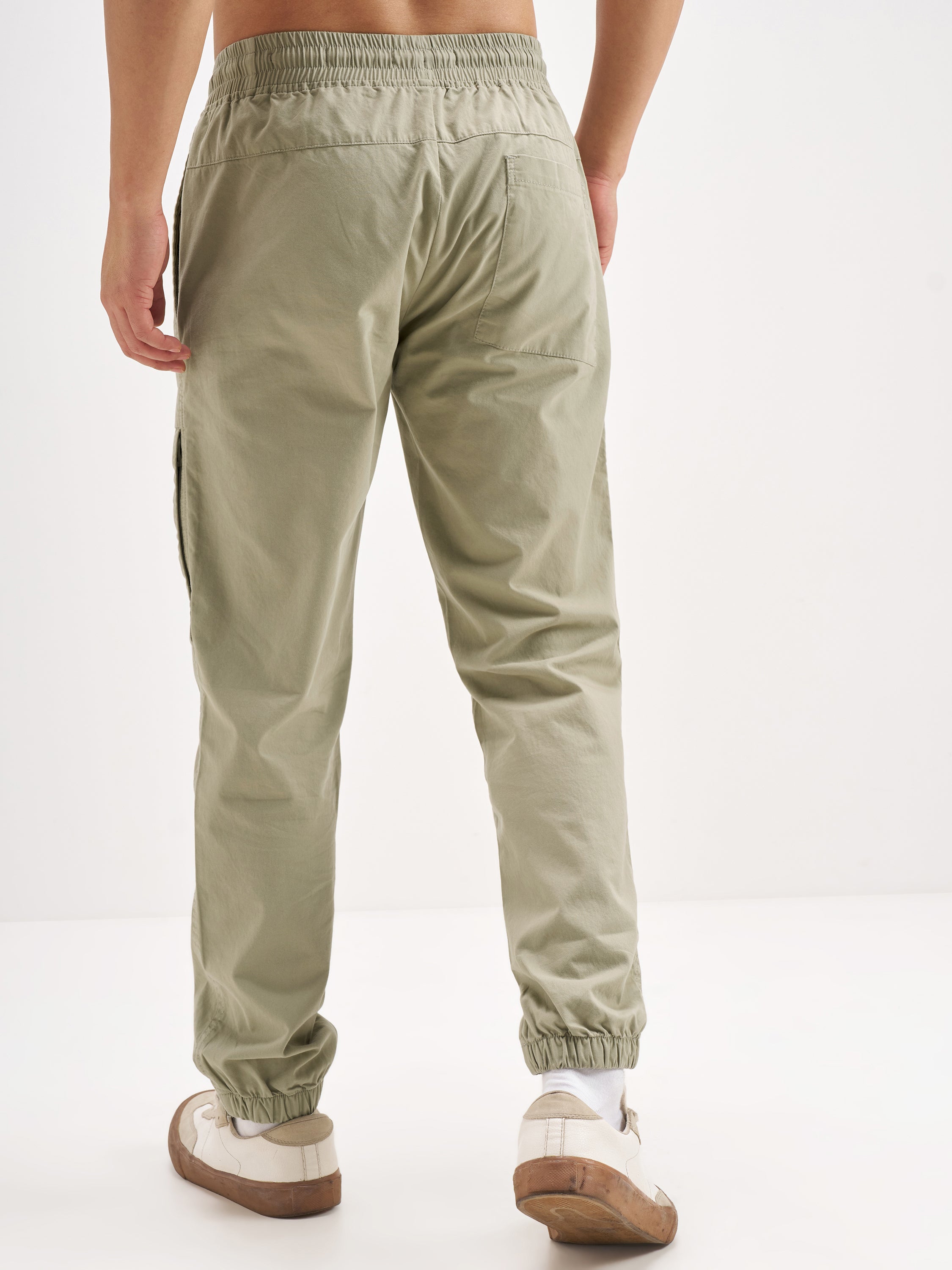 Highlander Men Olive Regular Fit Solid Joggers - Olive - Image 3