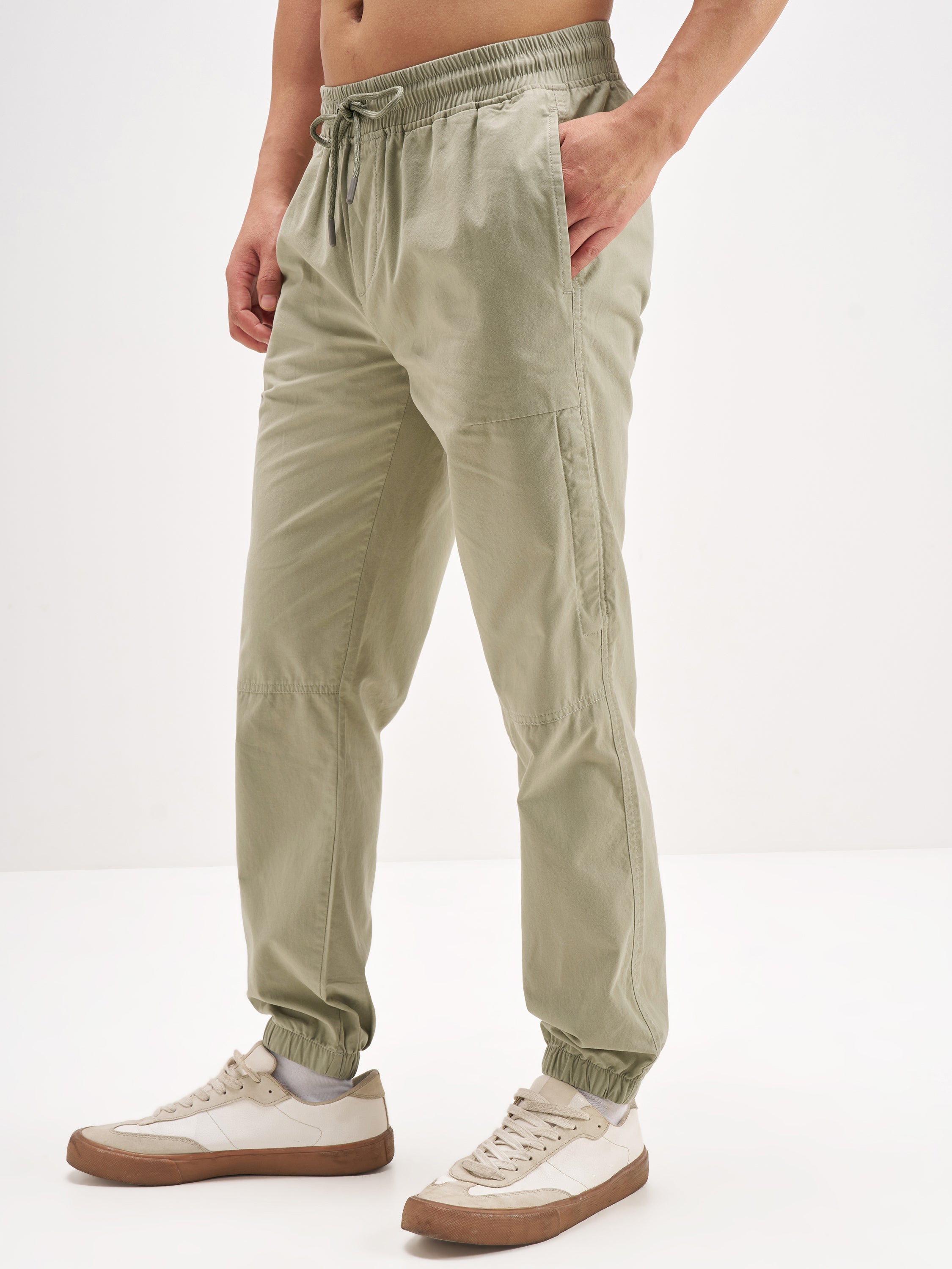 Highlander Men Olive Regular Fit Solid Joggers - Olive - Image 4