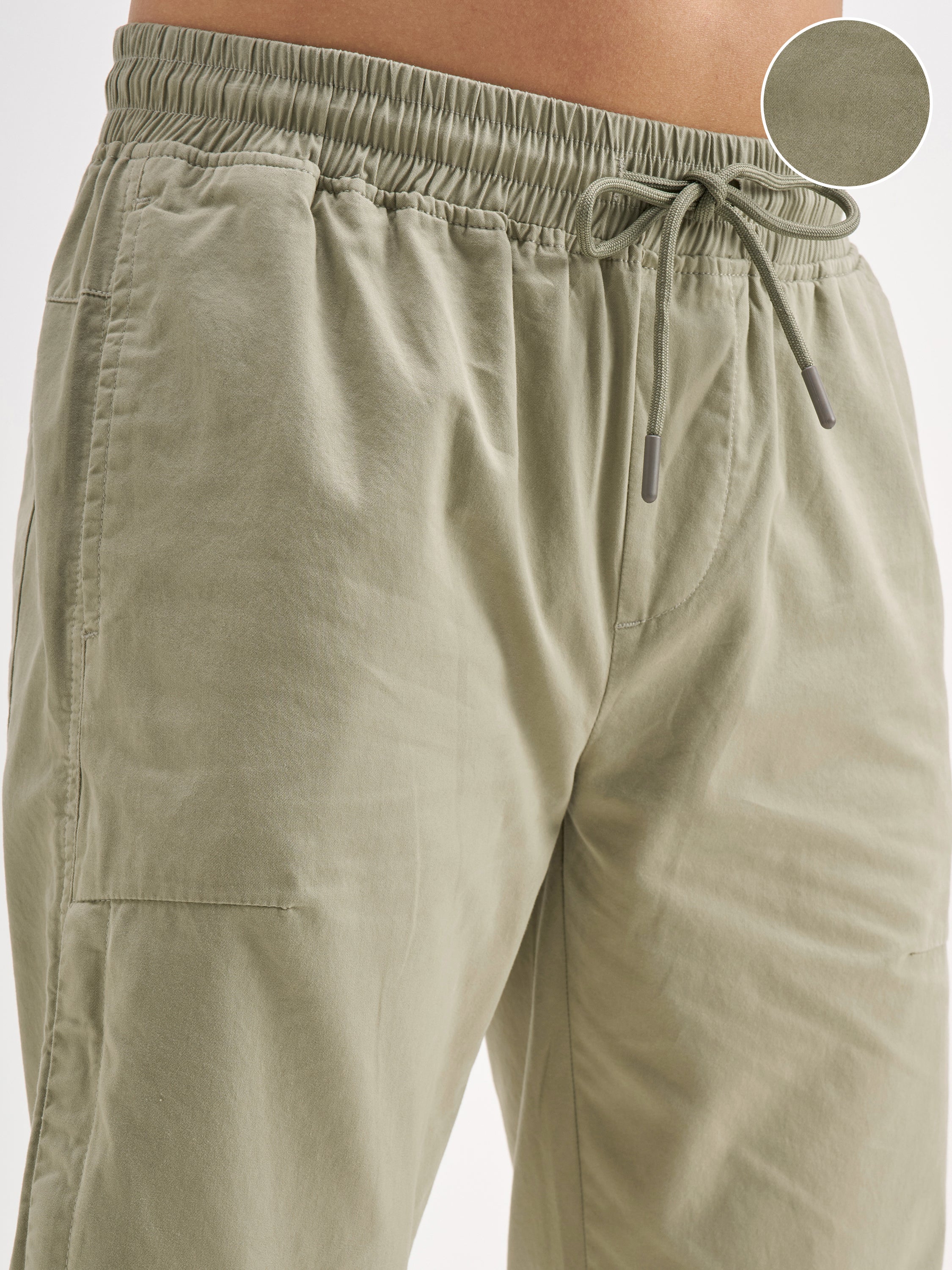 Highlander Men Olive Regular Fit Solid Joggers - Olive - Image 5