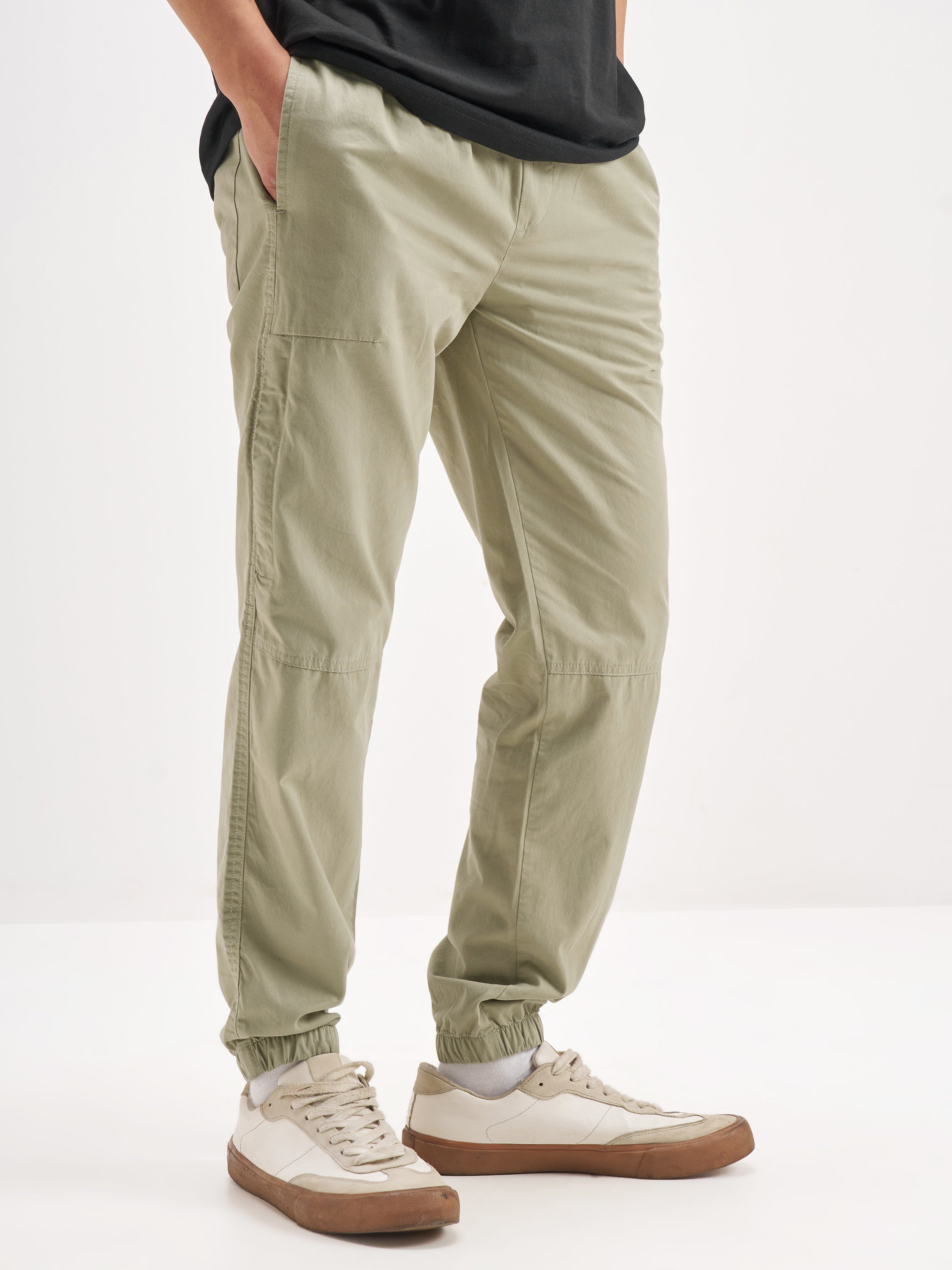 Highlander Men Olive Regular Fit Solid Joggers - Olive - Image 6