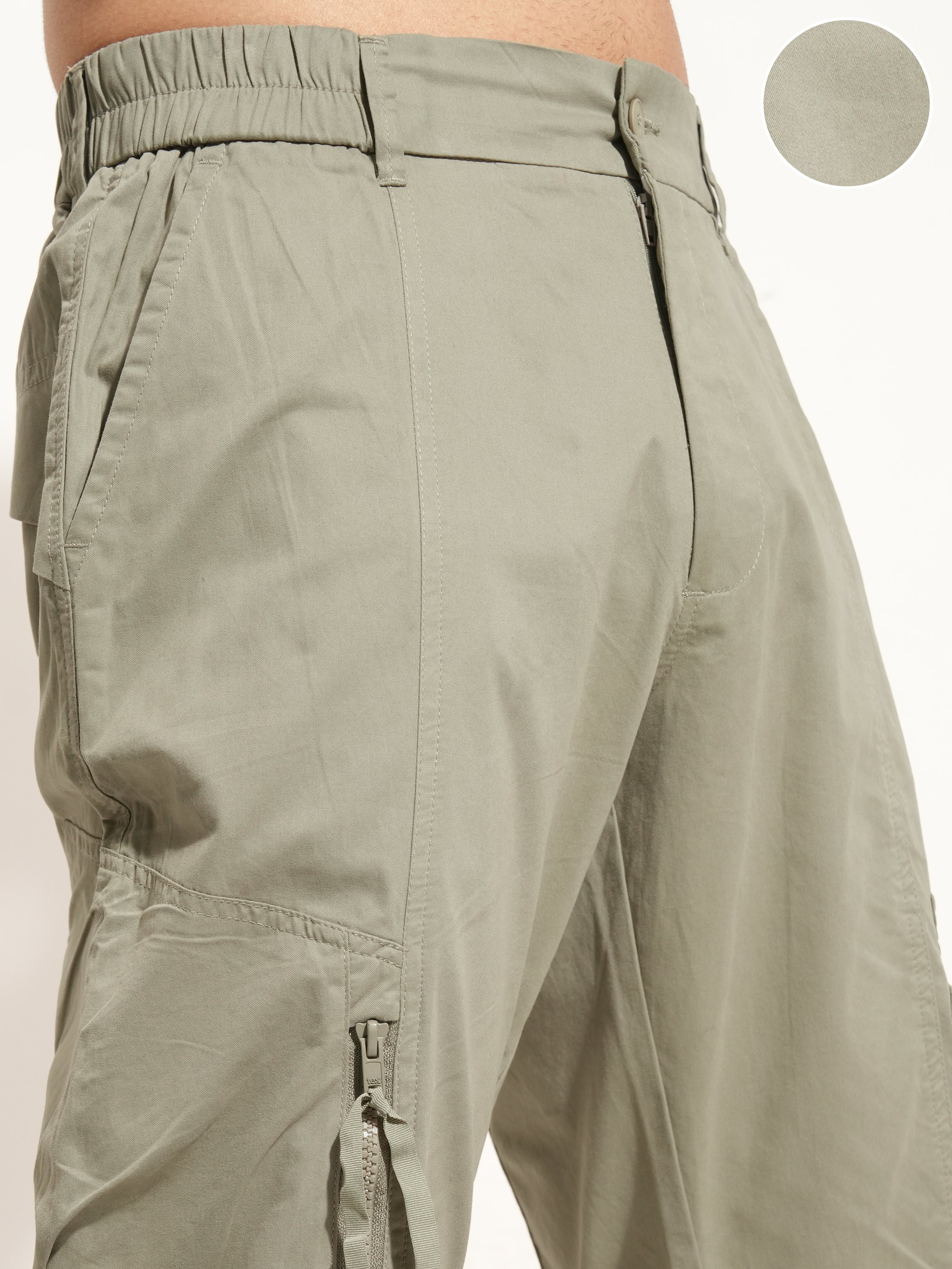 Highlander Men Green Relaxed Fit Solid Cargo - Green - Image 5