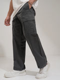 Highlander Men Grey Straight Fit Solid Cargo - Grey - Image 1