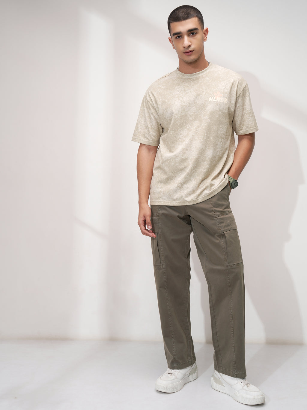 Highlander Men Brown Straight Fit Solid Cargo - Brown - Image 2