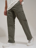 Highlander Men Teal Straight Fit Solid Cargo - Teal - Image 1