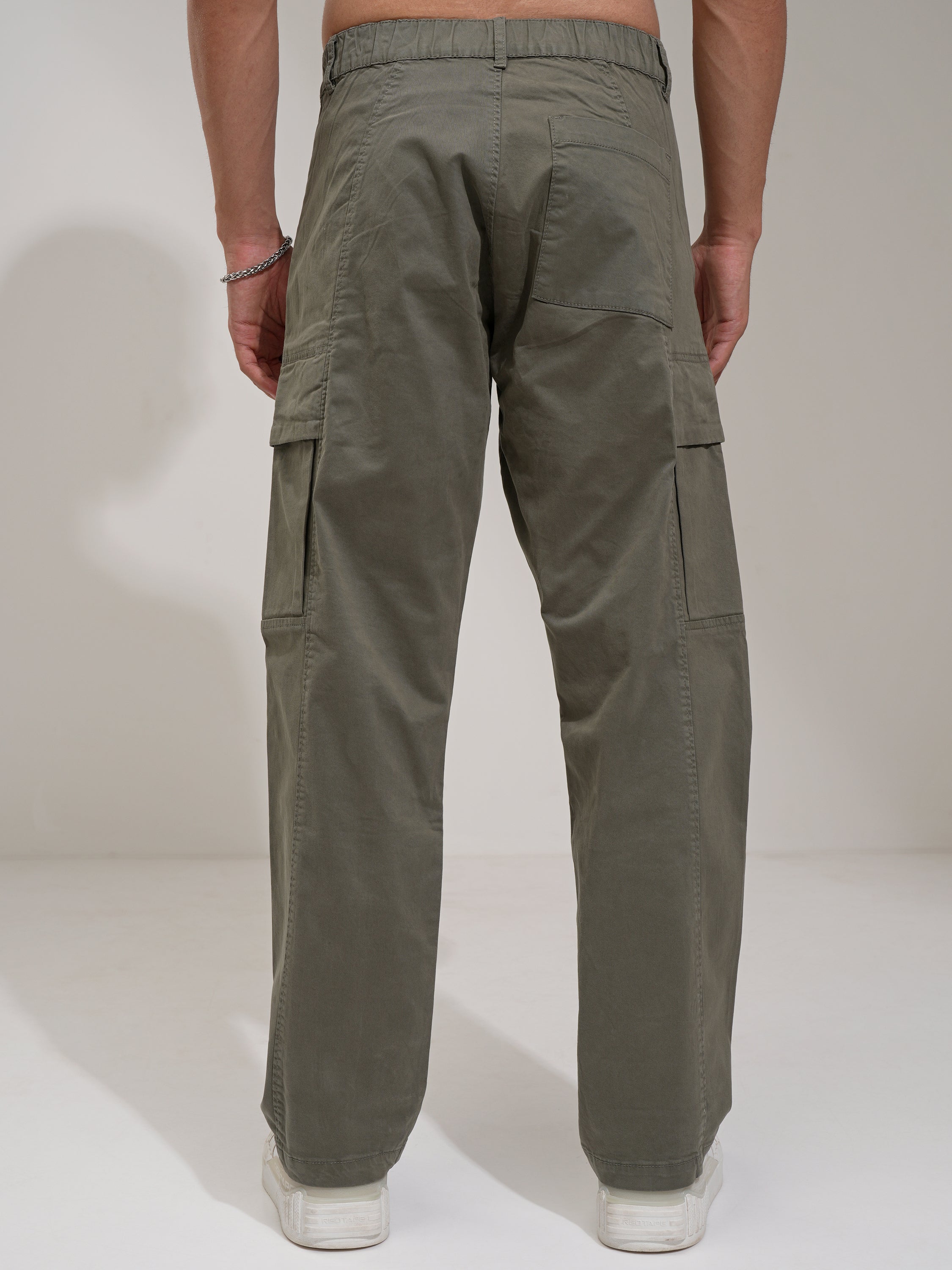 Highlander Men Teal Straight Fit Solid Cargo - Teal - Image 3