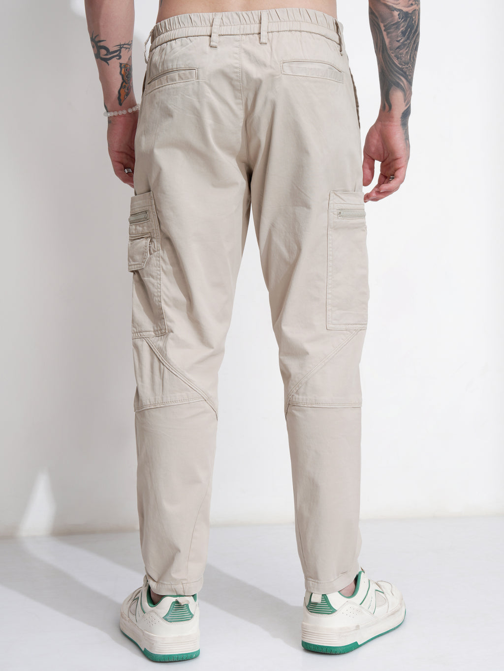Highlander Men Grey Straight Fit Solid Cargo - Grey - Image 3