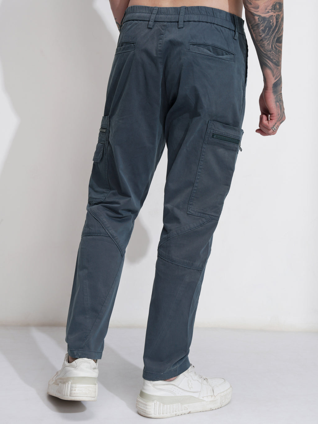 Highlander Men Blue Straight Fit Solid Cargo - Blue - Image 3