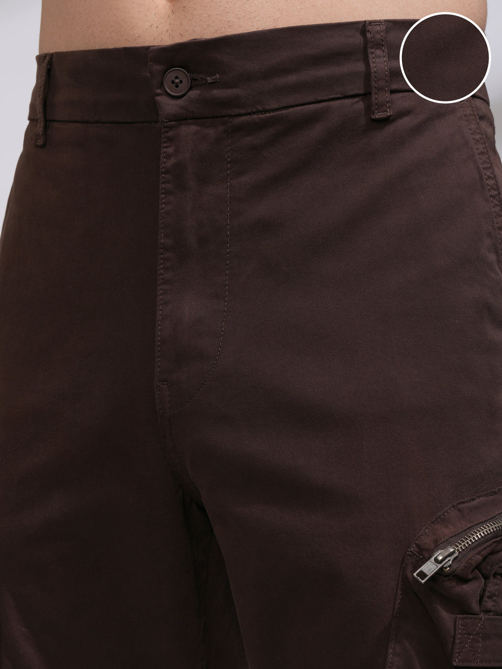 Highlander Men Brown Straight Fit Solid Casual Trouser - Brown - Image 5
