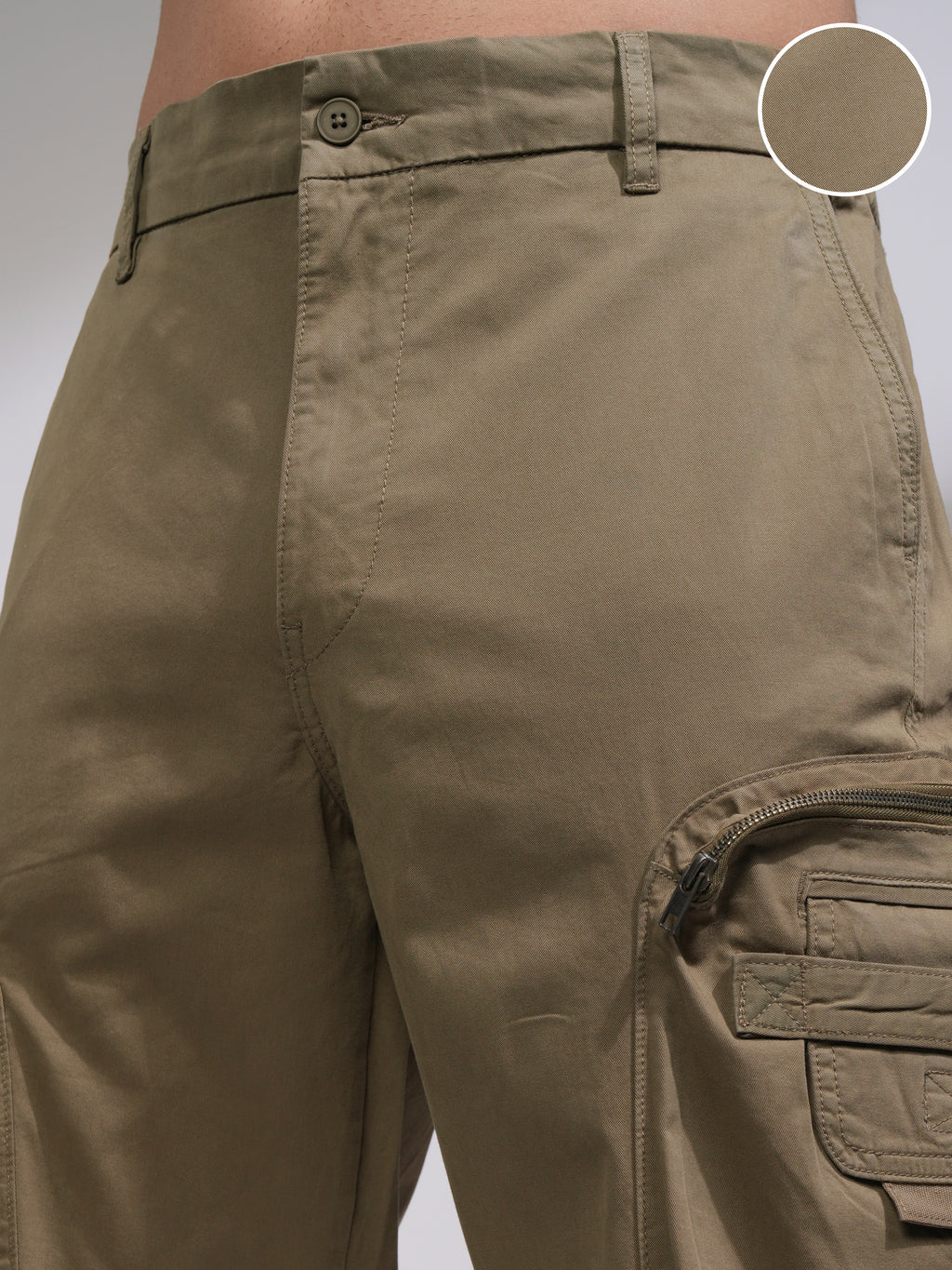 Highlander Men Green Straight Fit Solid Casual Trouser - Green - Image 5