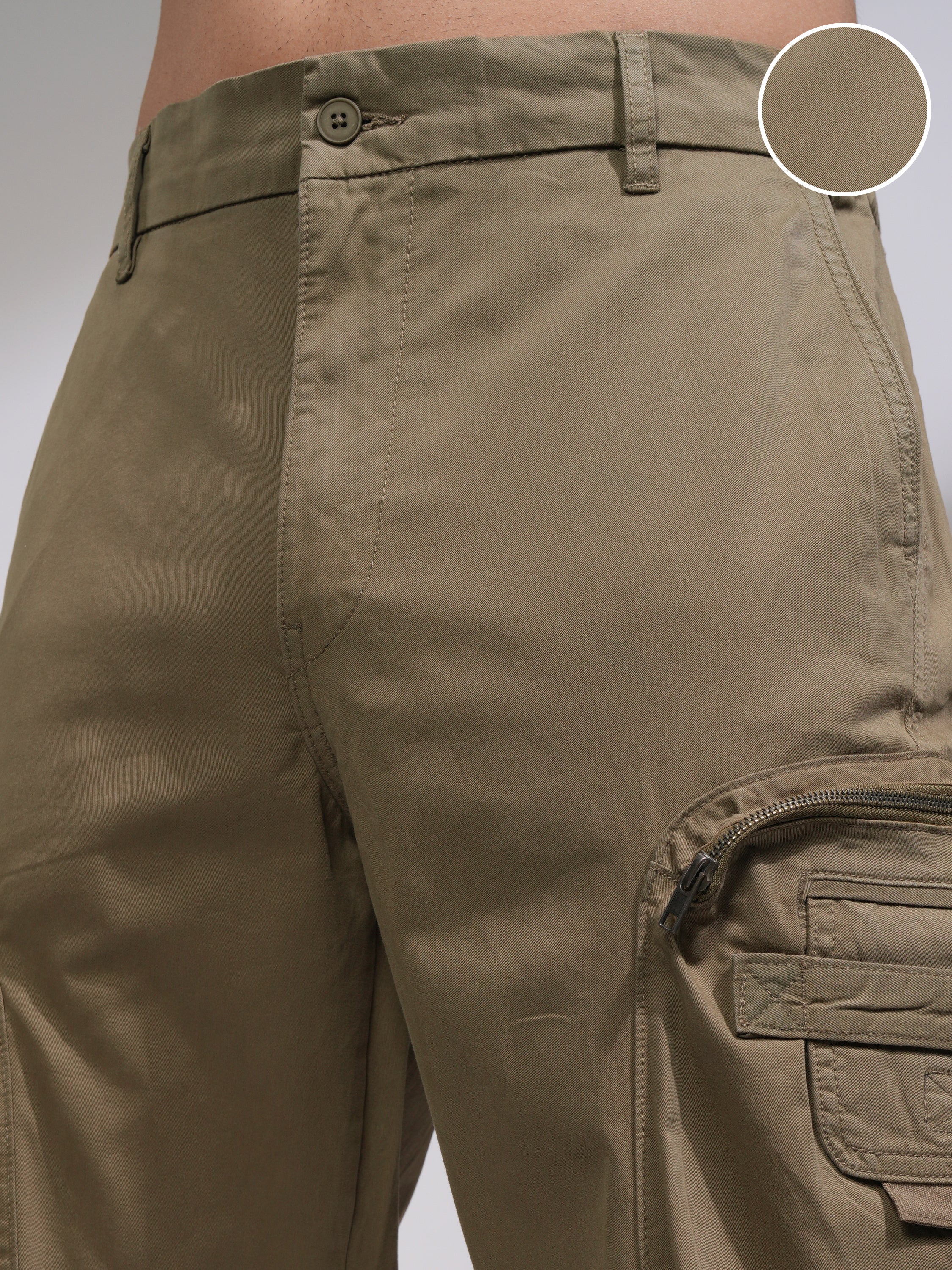 Highlander Men Green Straight Fit Solid Casual Trouser - Green - Image 5
