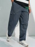 Highlander Men Blue Loose Fit Solid Cargo - Blue - Image 1