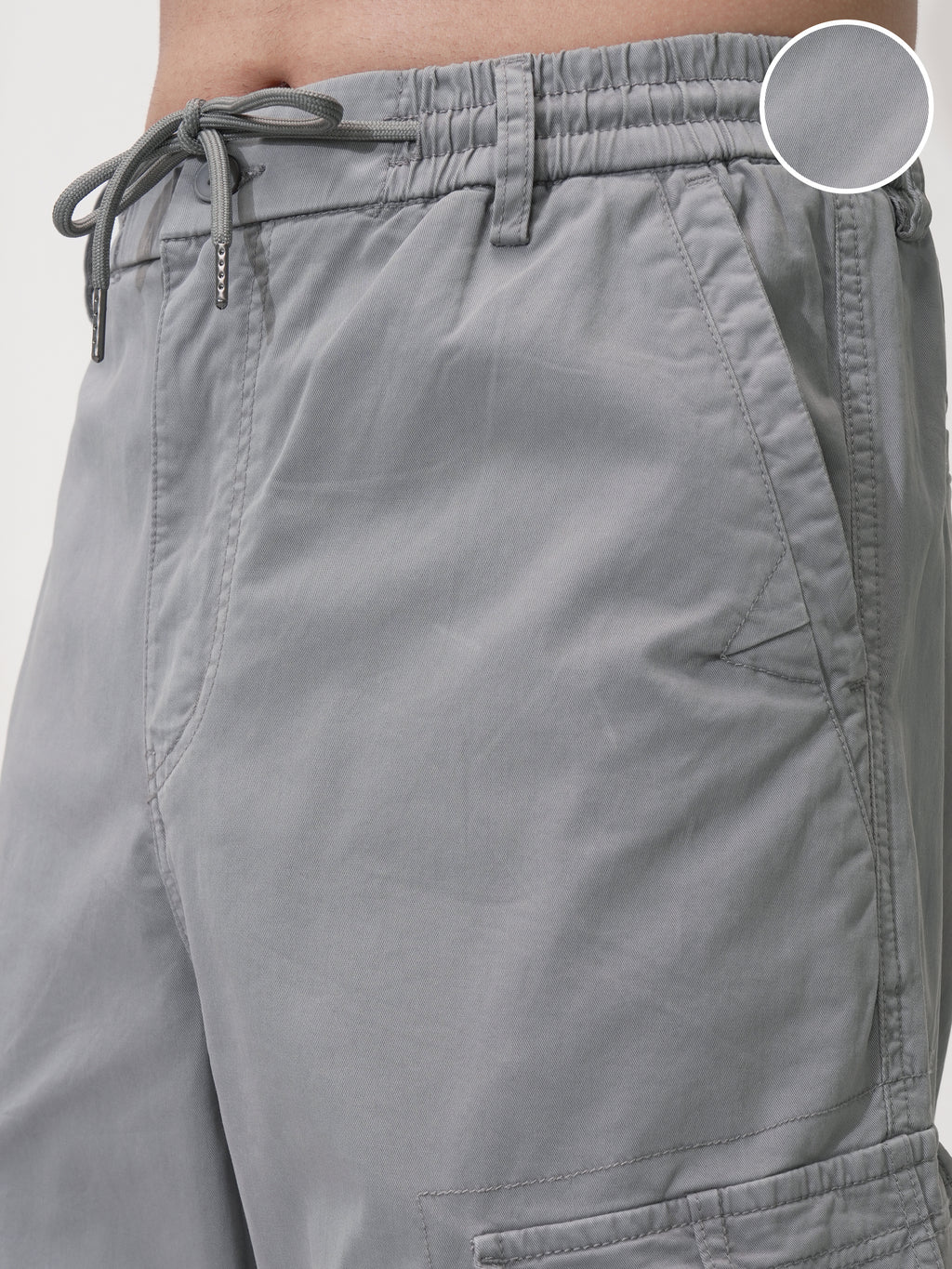 Highlander Men Grey Loose Fit Solid Cargo - Grey - Image 5