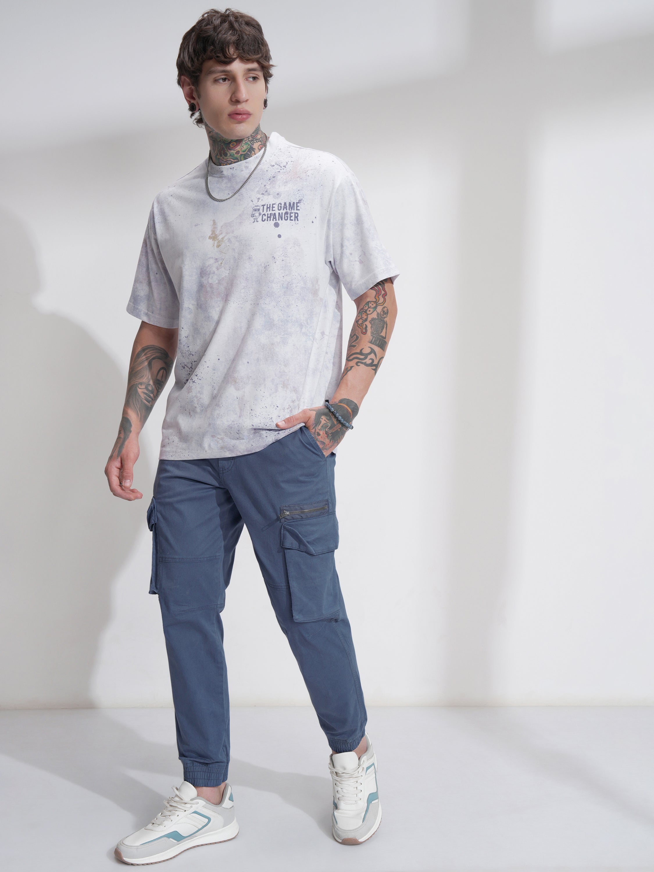 Highlander Men Blue Relaxed Fit Solid Cargo - Blue - Image 2