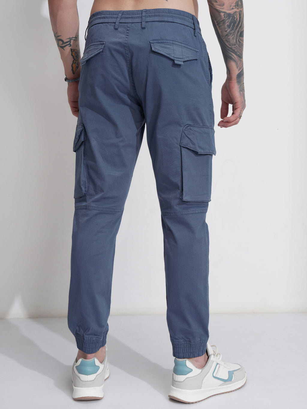 Highlander Men Blue Relaxed Fit Solid Cargo - Blue - Image 3