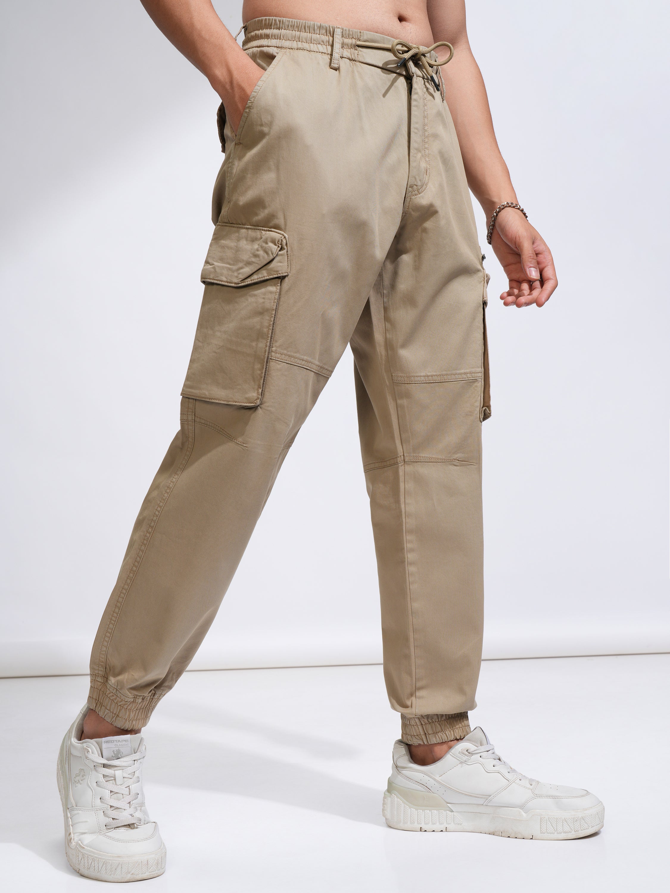 Highlander Men Beige Relaxed fit Solid Cargo - Beige - Image 6