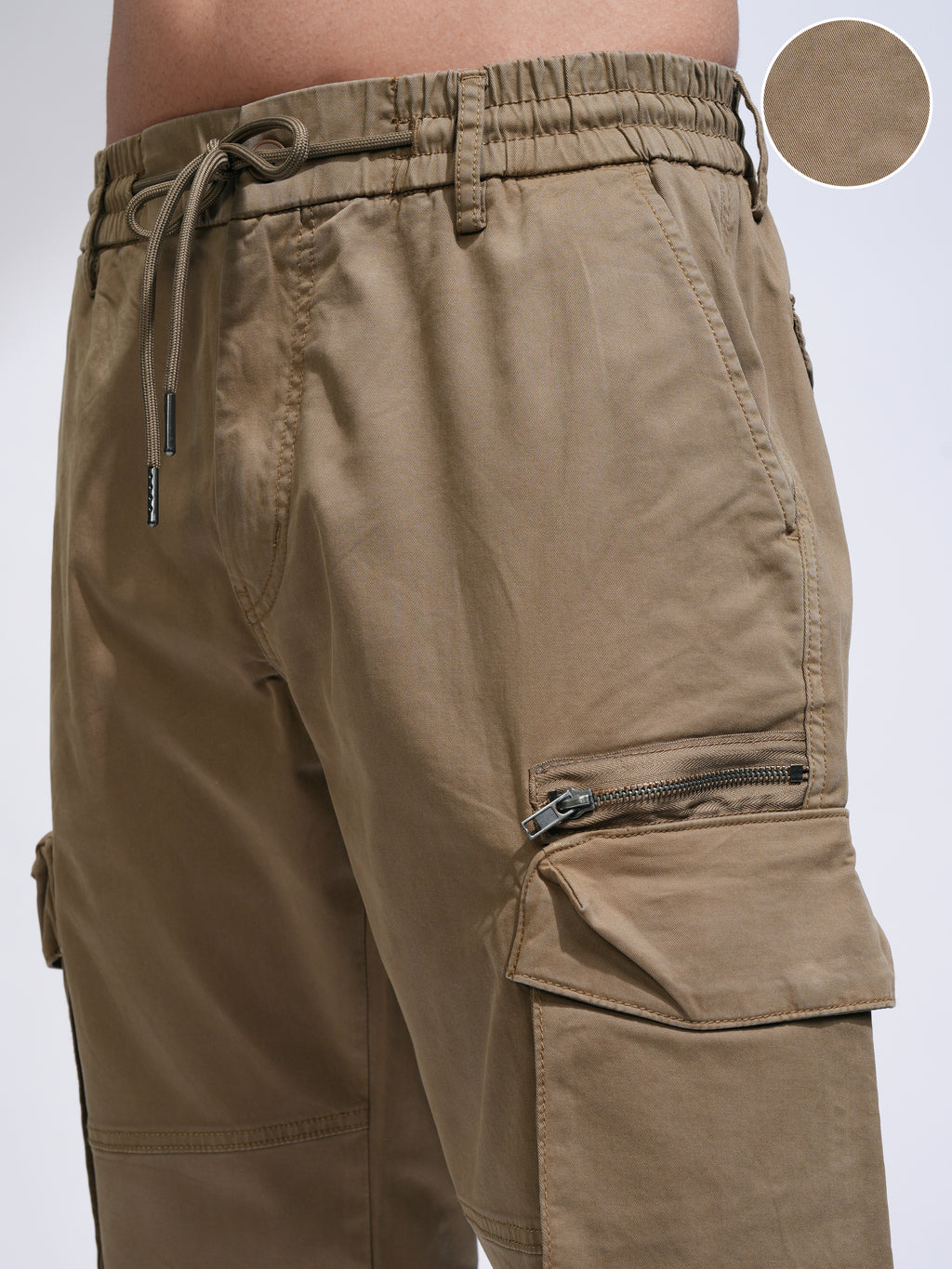 Highlander Men Brown Relaxed fit Solid Cargo - Brown - Image 5