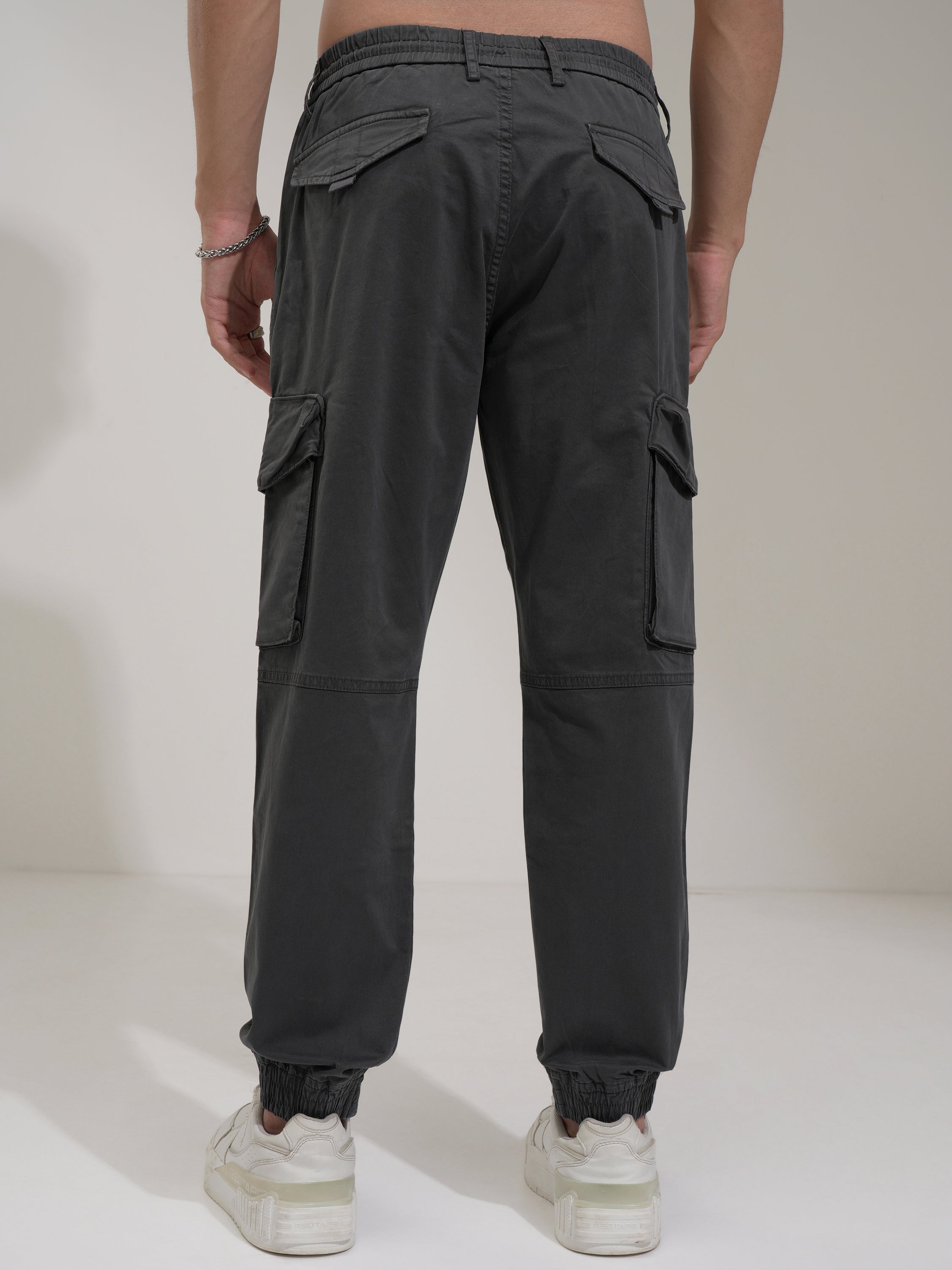 Highlander Men Grey Relaxed Fit Solid Cargo - Grey - Image 3