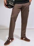Highlander Men Rust Solid Relaxed Fit Cargos - Rust - Image 1