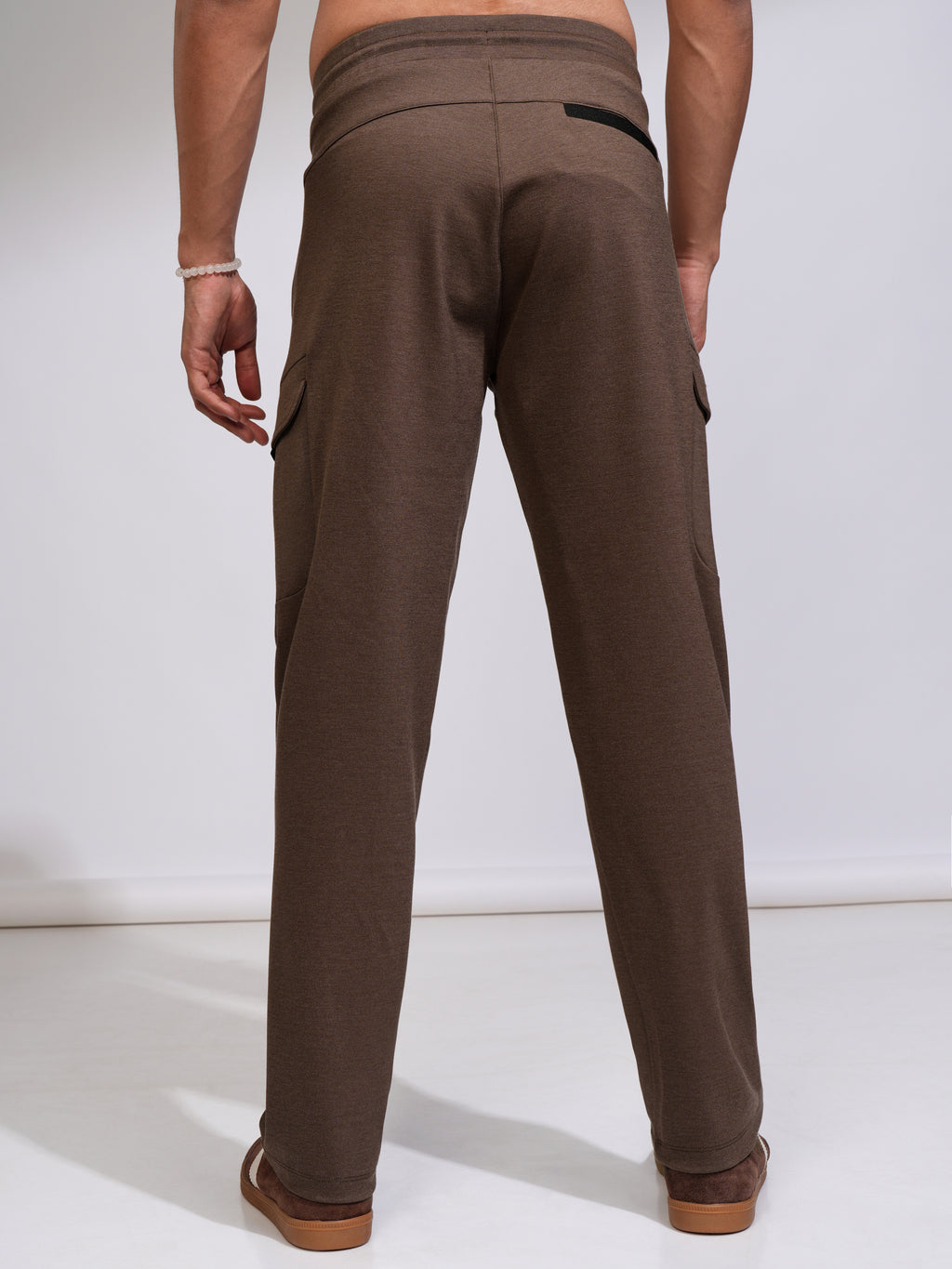 Highlander Men Rust Solid Relaxed Fit Cargos - Rust - Image 3