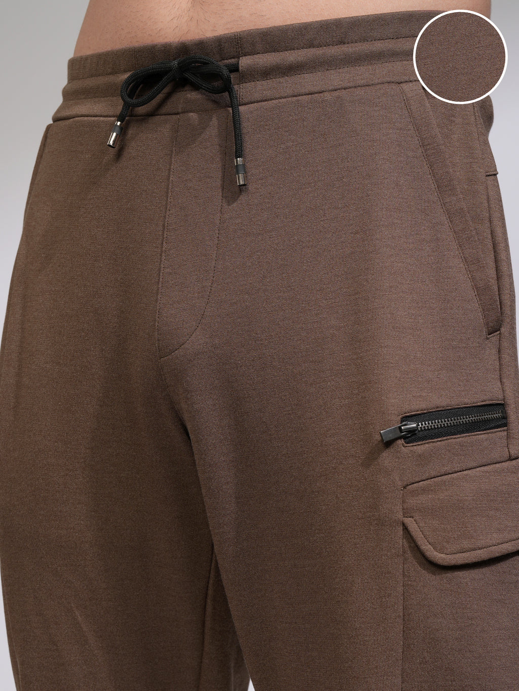 Highlander Men Rust Solid Relaxed Fit Cargos - Rust - Image 5