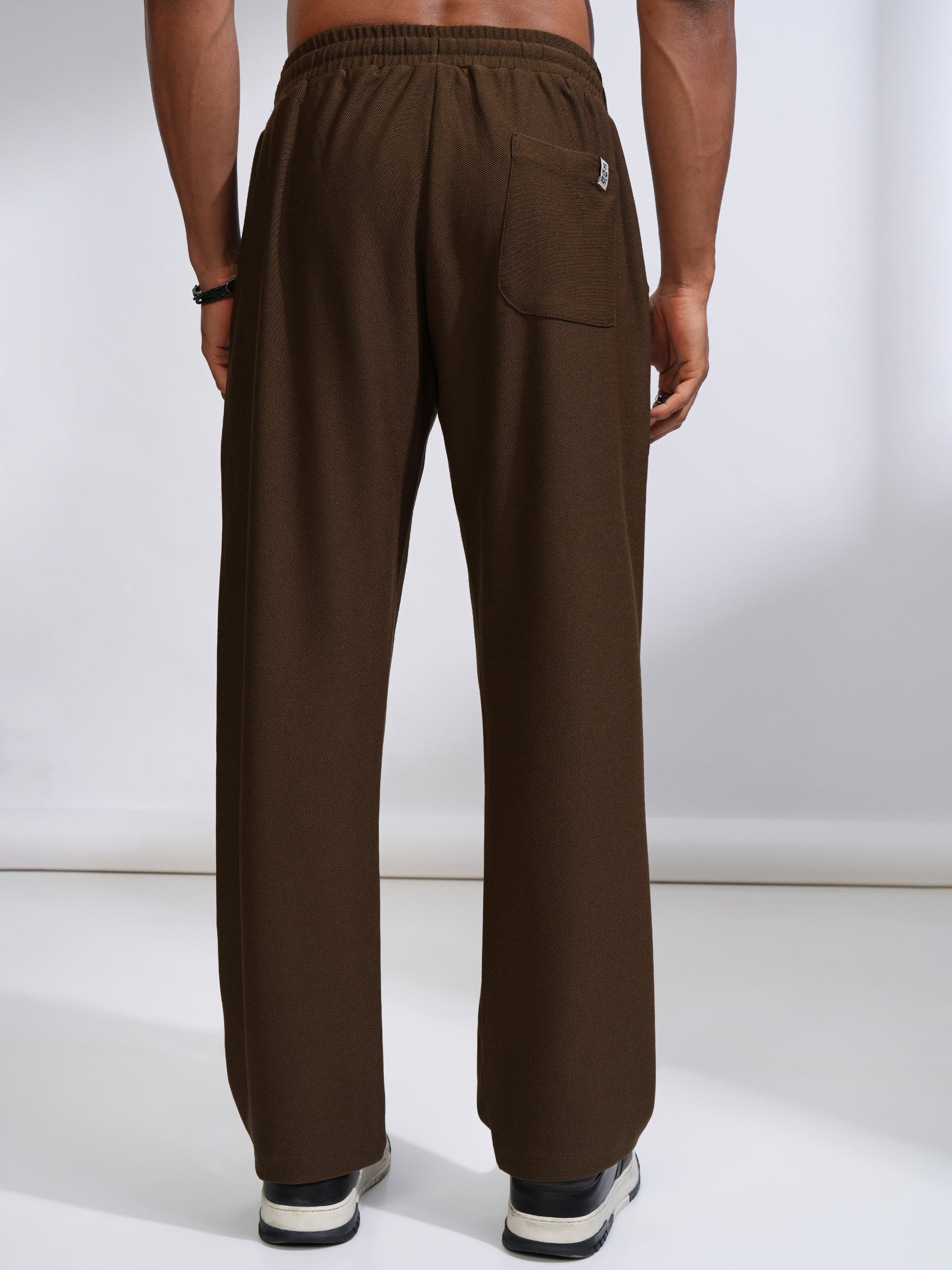 Highlander Men Brown Straight Fit Solid Casual Trouser - Brown - Image 3