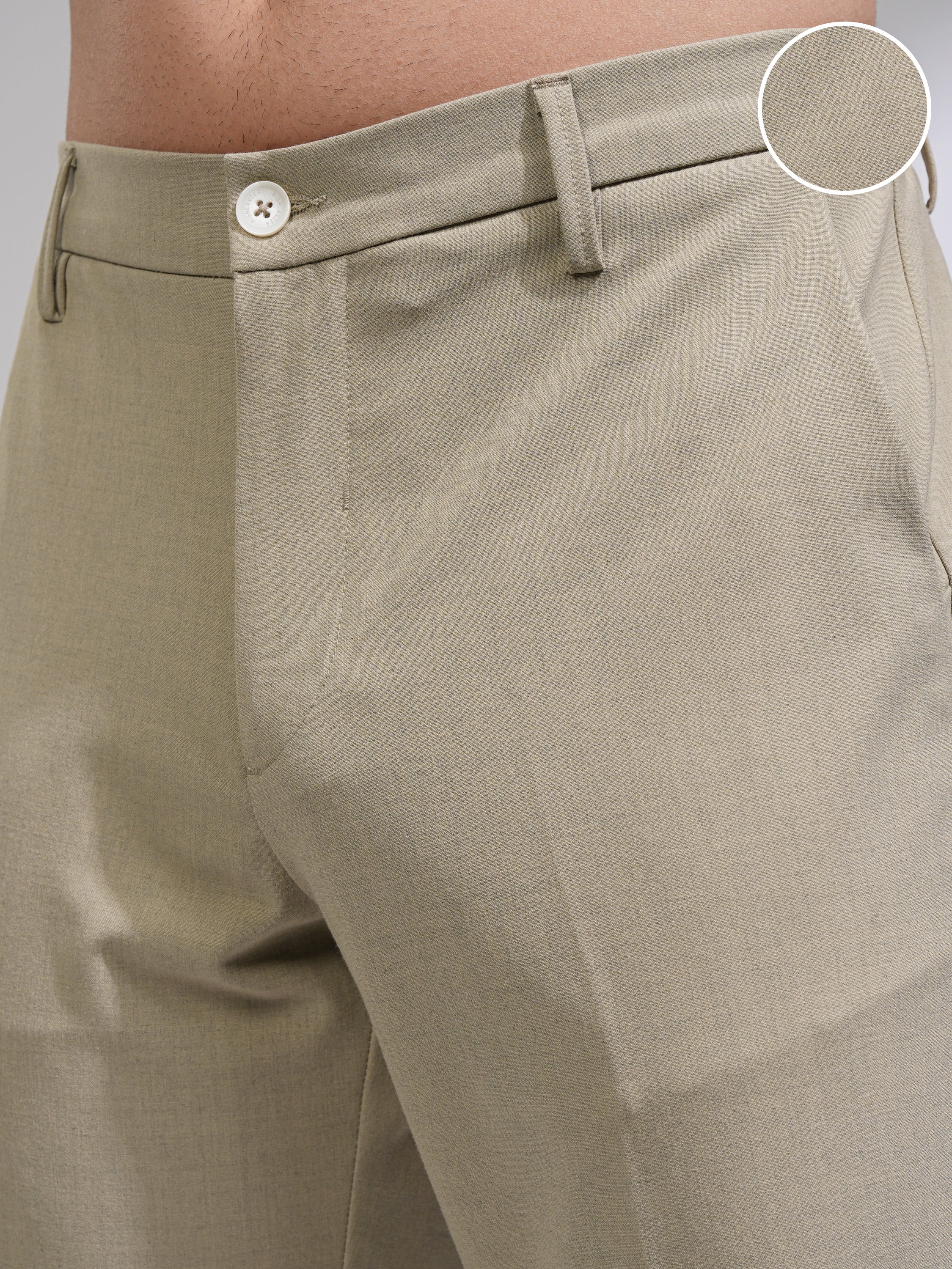 Highlander Men Yellow Relaxed Fit Solid Casual Trouser - Yellow - Image 5