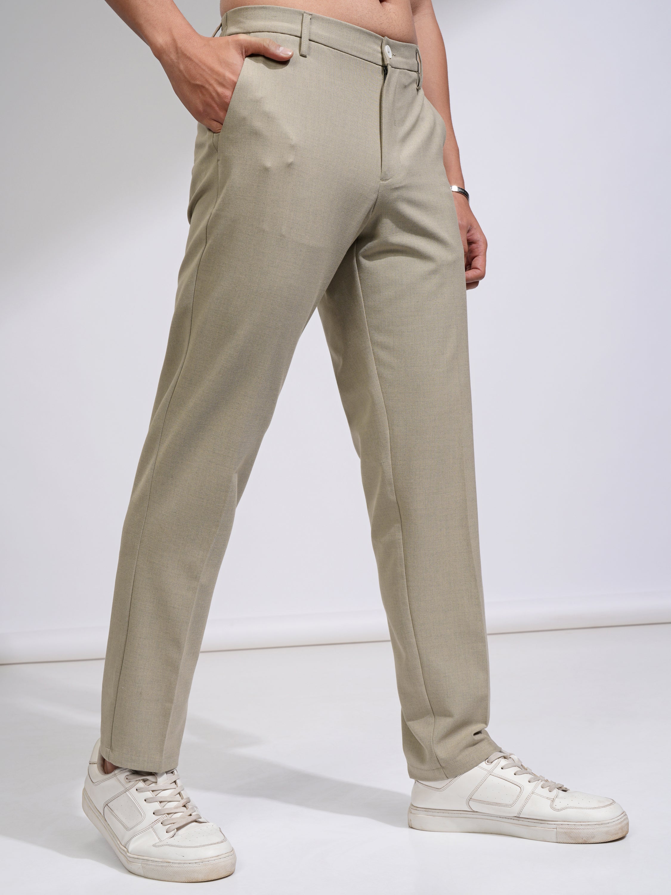 Highlander Men Yellow Relaxed Fit Solid Casual Trouser - Yellow - Image 6